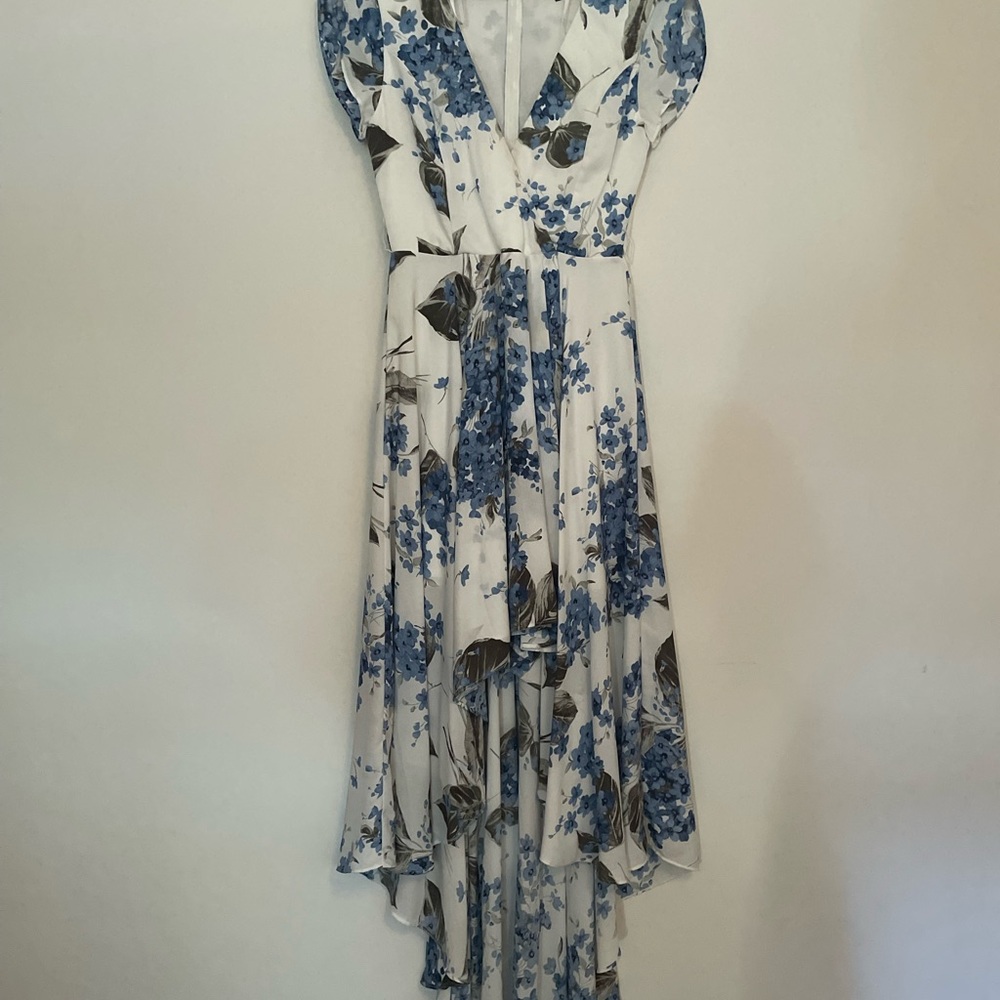 Lulus Floral Blue and White Women's Dress